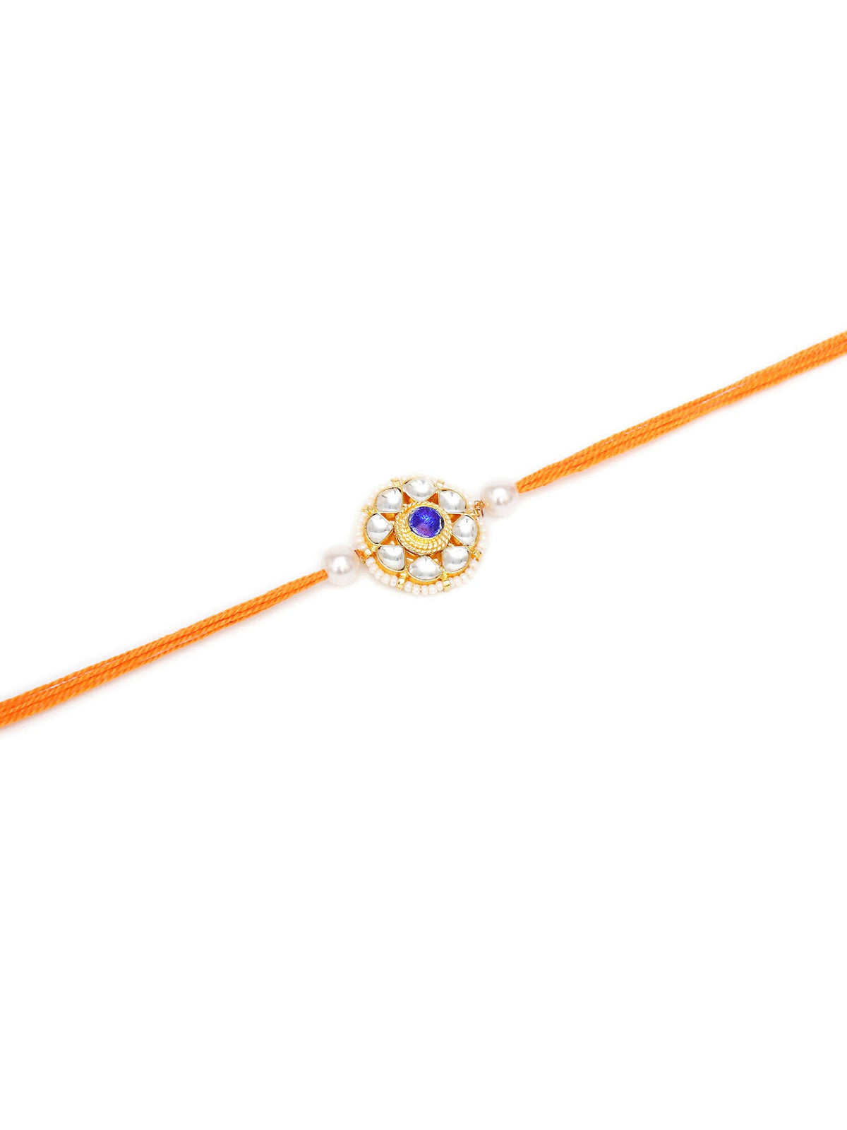 Designer kundan Rakhi - Ruby Raang | Grocsy