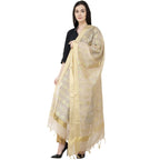 A R Silk Baswada Gold Print Fancy Dupatta Golden Color Dupatta or Chunni | Grocsy