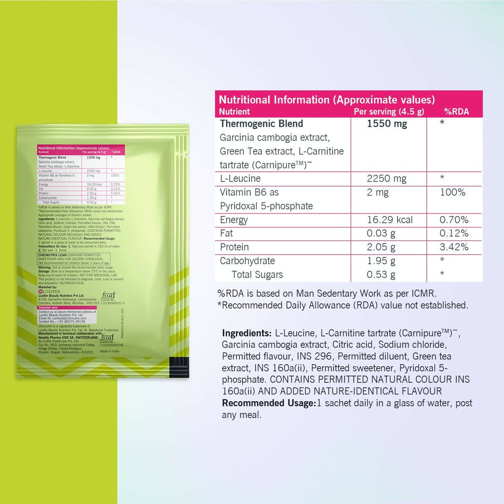 Chicnutrix Korean Lean Weight Management Fat Burner Sachets | Grocsy