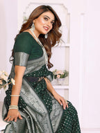 Aastha Fashion Green Georgette Silk Zari Weaving Saree | Grocsy