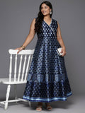Ahalyaa Women's Traditional wear Ethnic Dress - Blue | Grocsy