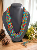 Inhanns Handmade Beaded Multilayer Necklace, 20 Layers - Multi Colour | Grocsy