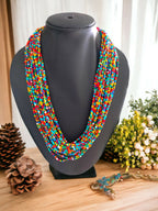 Inhanns Handmade Beaded Multilayer Necklace, 20 Layers - Multi Colour | Grocsy