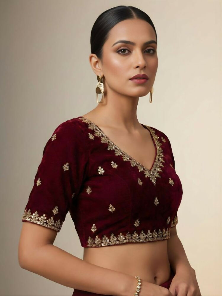 Joban Fashion Maroon Fandy Satin Silk Party Wear Sarees | Grocsy