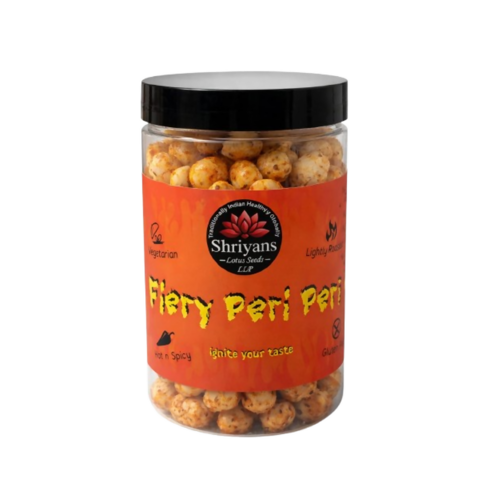 Shriyans Lotus Seeds Fiery Peri Peri Makhana| Jumbo Fox Nuts | Premium Makhana | Healthy Snack | Grocsy
