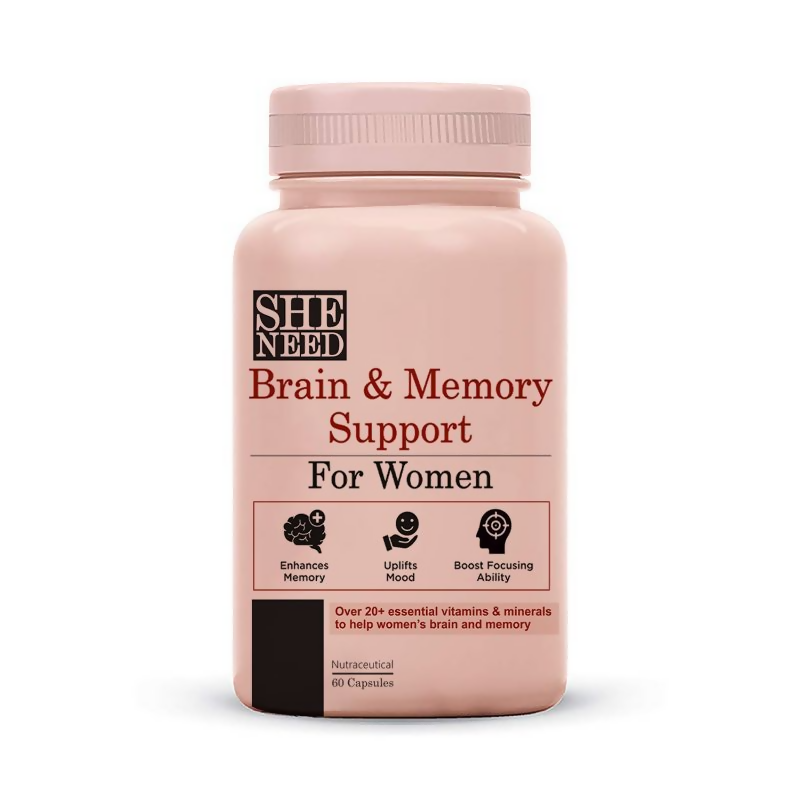 SheNeed Women’s Brain & Memory Supports Supplement Capsules | Grocsy