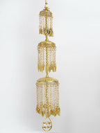 NVR Women's Pack Of 2 Gold-Polished & White Pearl Beaded Bridal Layered Heavy Kaleera Sets | Grocsy