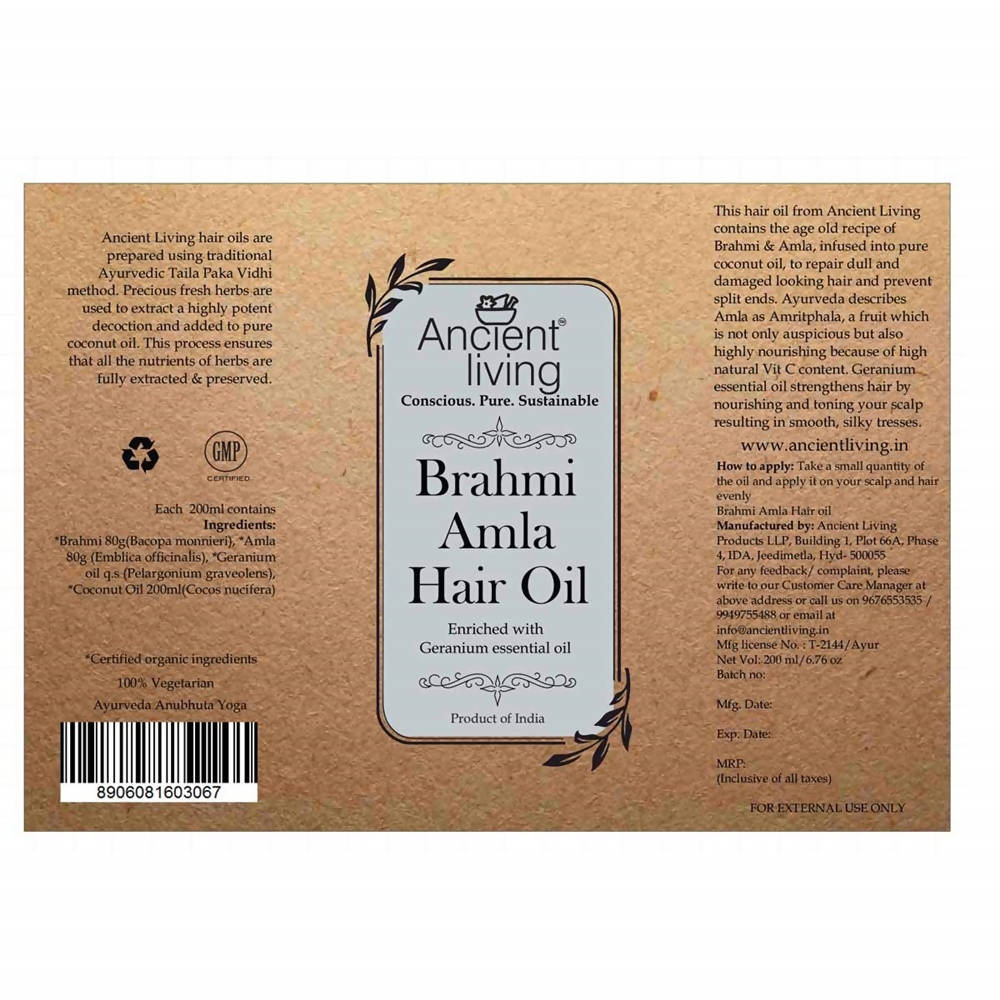 Ancient Living Brahmi Amla Hair Oil | Grocsy