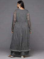 Ahalyaa Women's Traditional wear Kurta Set - Grey | Grocsy