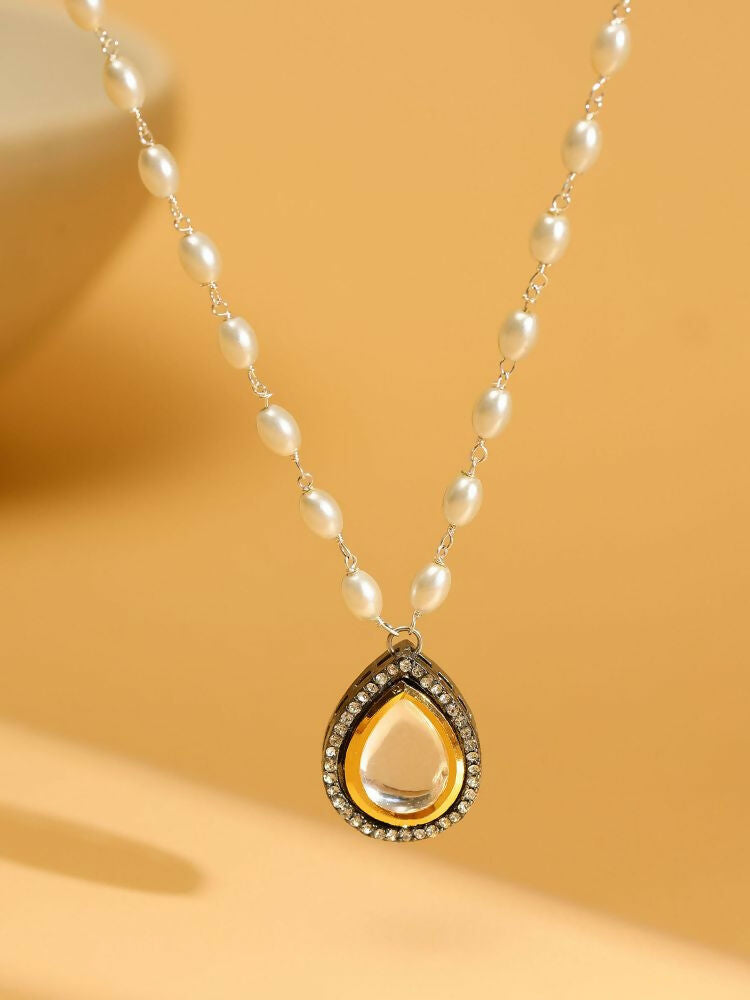 Beaded Kundan Necklace - Ruby Raang | Grocsy