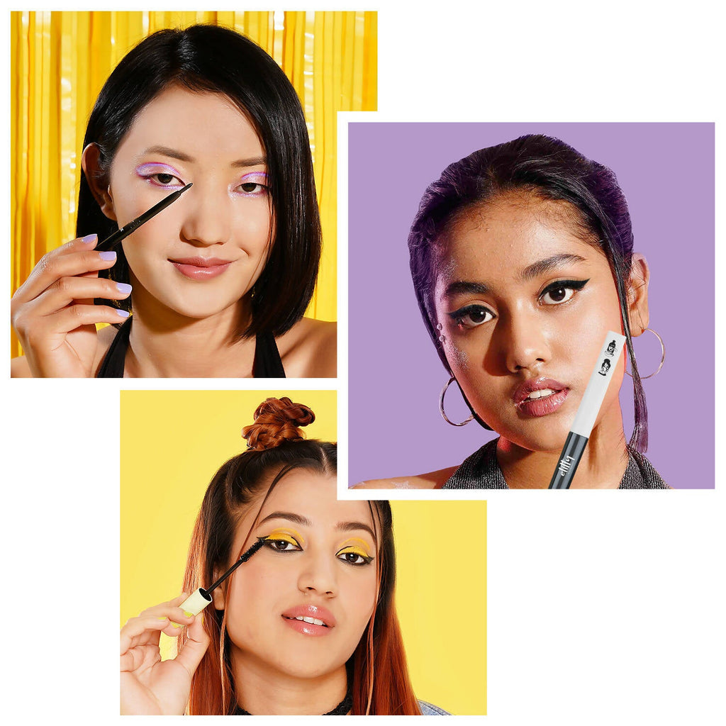 Elitty Eye Gotta Feeling Ultimate Black 3 in 1 Eyeliner, Kajal, Mascara Combo | Grocsy