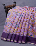 Lavendar & Blue Combo Bird Design Pure Kota Cotton Saree By Gayathri Reddy Designer Studio | Grocsy