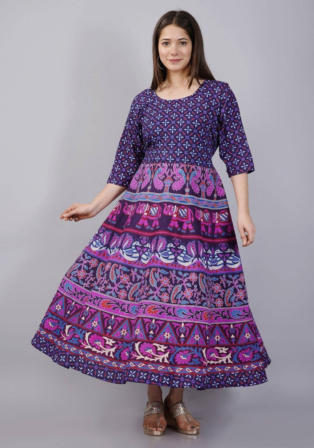 Vamika Multicolor Cotton Printed Party/Casual Wear Kurti (GAM19K) | Grocsy