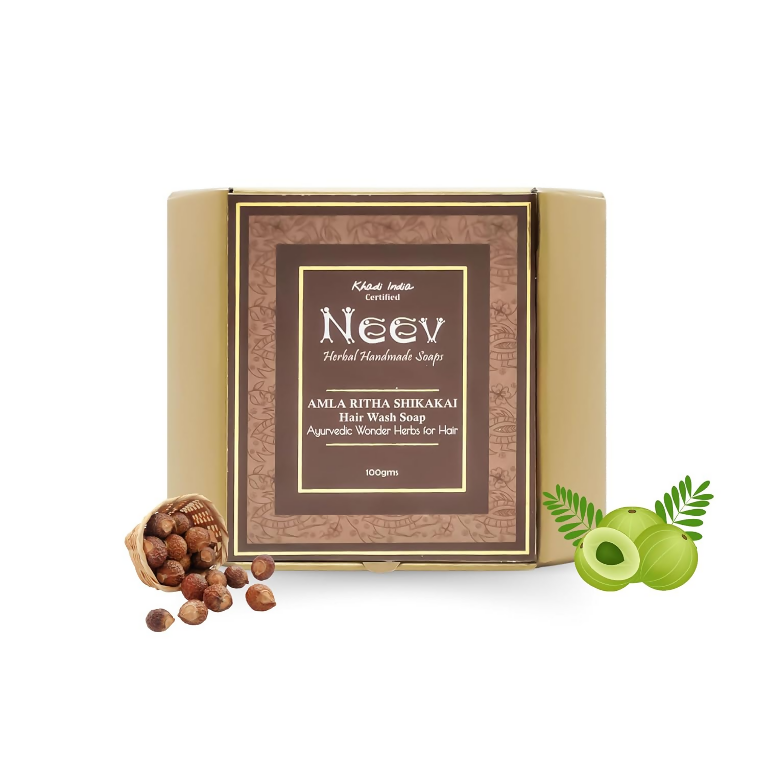 Neev Herbal Handmade Soap Amla Ritha Shikakai Hair Wash Ayurvedic | Grocsy