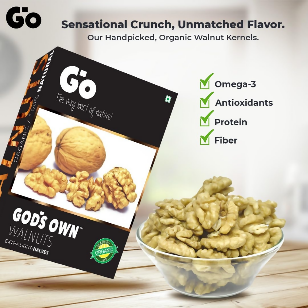 Go Organic Kashmiri Extra Light Halves Walnuts Kernels | Grocsy