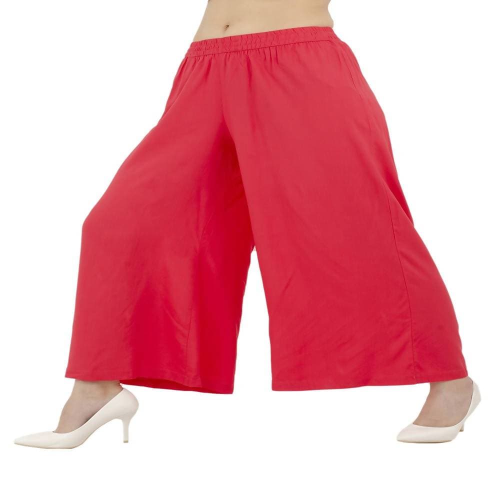 Lagi Women's Peach Solid Palazzo (PLZ03C) | Grocsy