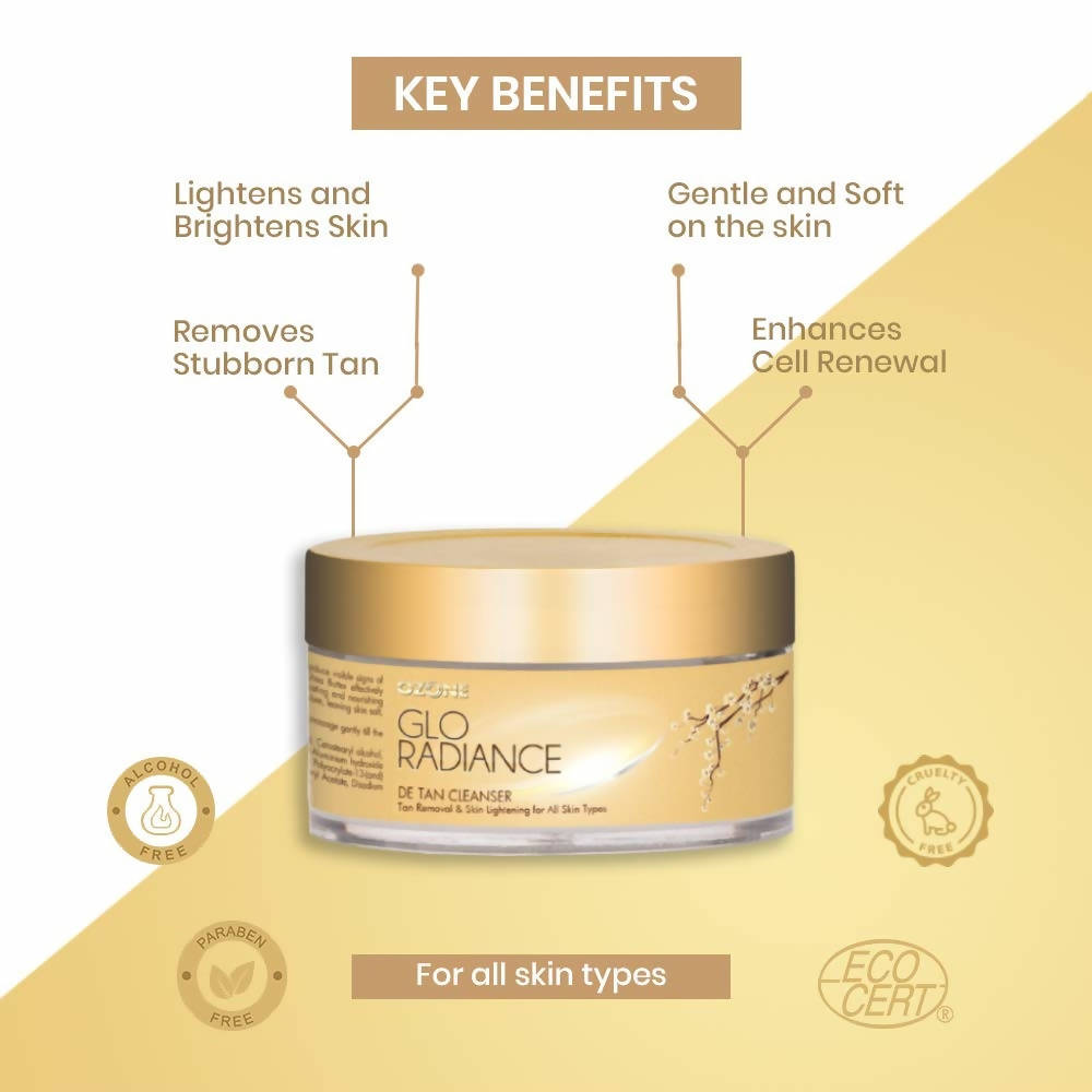 Ozone Glo Radiance De Tan Removal Facial Cleanser With Cucumber & Shea Butter | Grocsy