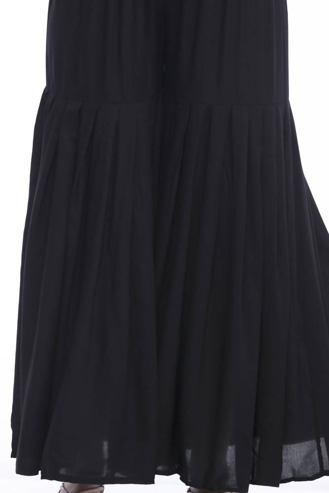Mominos Fashion Cotton Black Palazzo For Girls | Grocsy