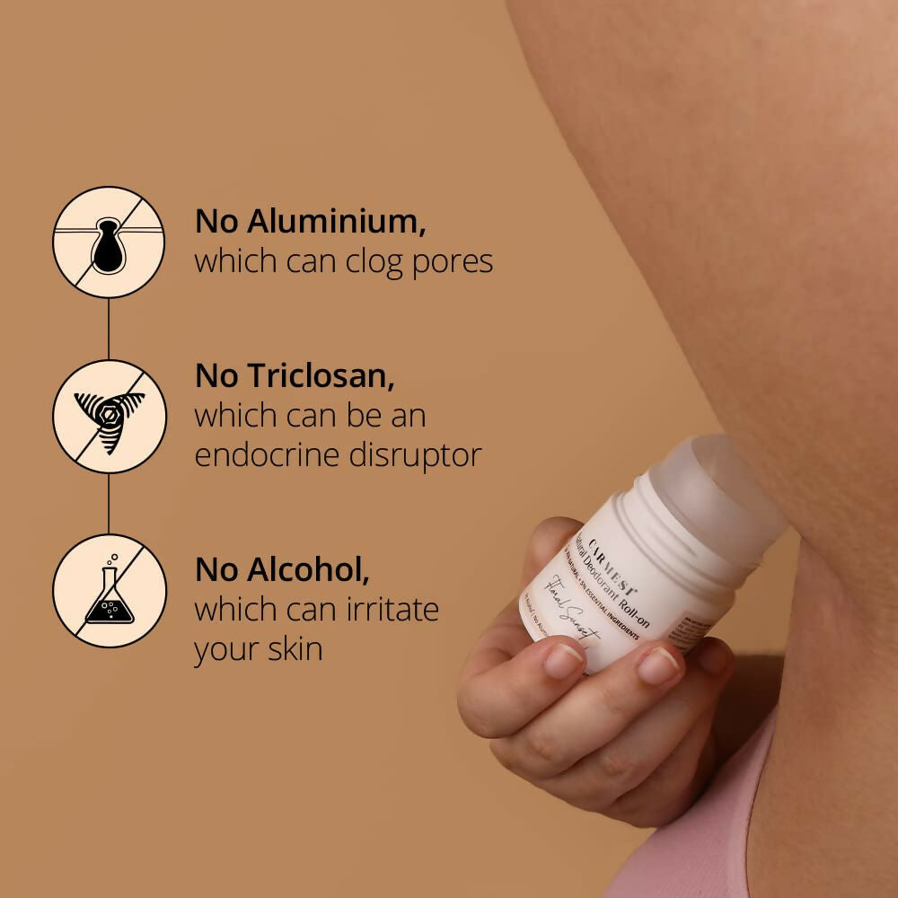Carmesi Natural Underarm Roll On Deodorant for Women - Floral Sunset | Grocsy