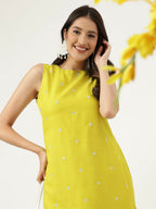 Joban Fashion Mustard Rayon and Embroidered Work Straight Kurta Bottom Set | Grocsy