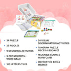 ClassMonitor Brain Development Puzzle Solving Home Learning Educational Kit with Free App with 25 Riddles for kids of Age group 6 - 8 Years | Grocsy