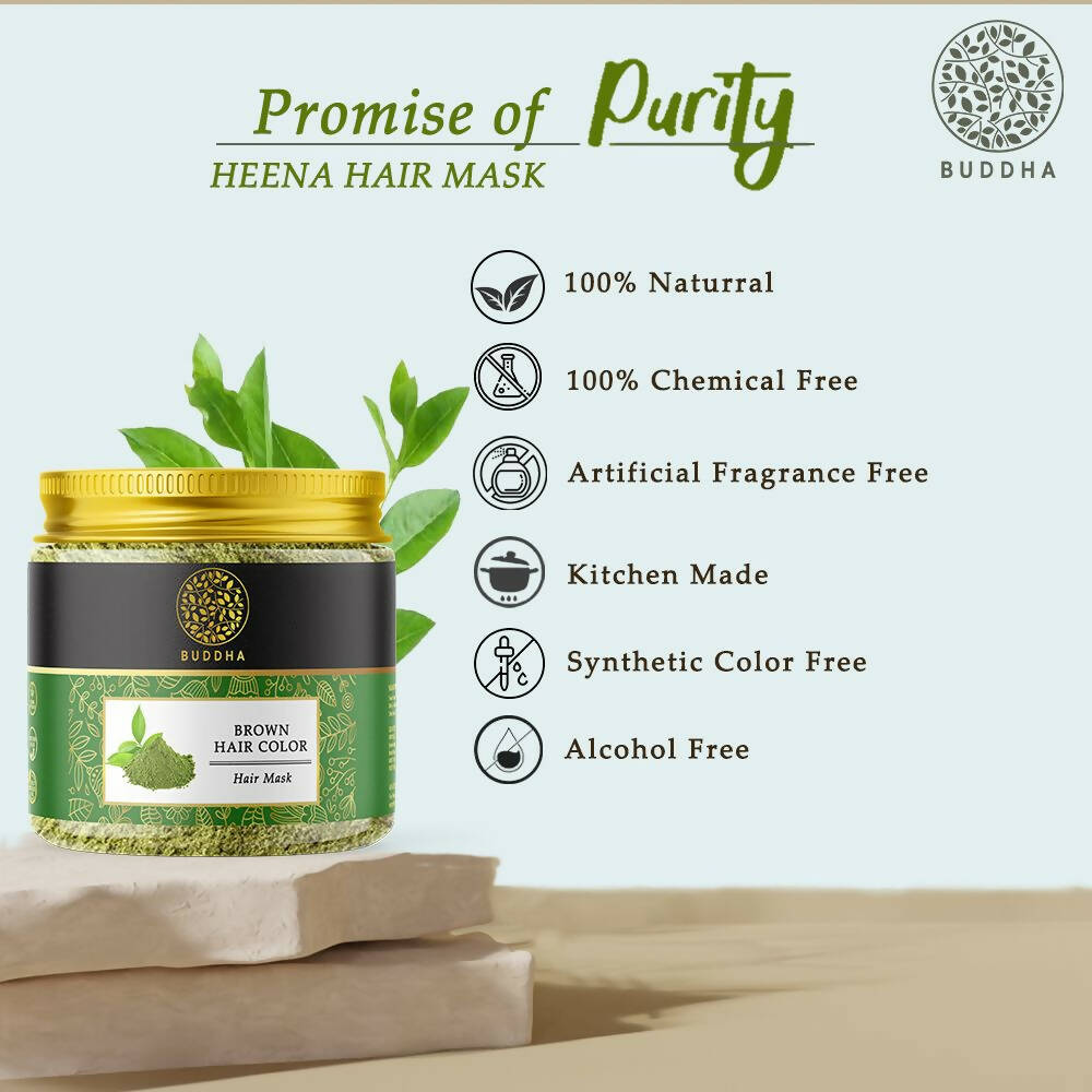 Buddha Natural Brown Hair Color- 100% Pure - Coloured Healthy Hair | Grocsy