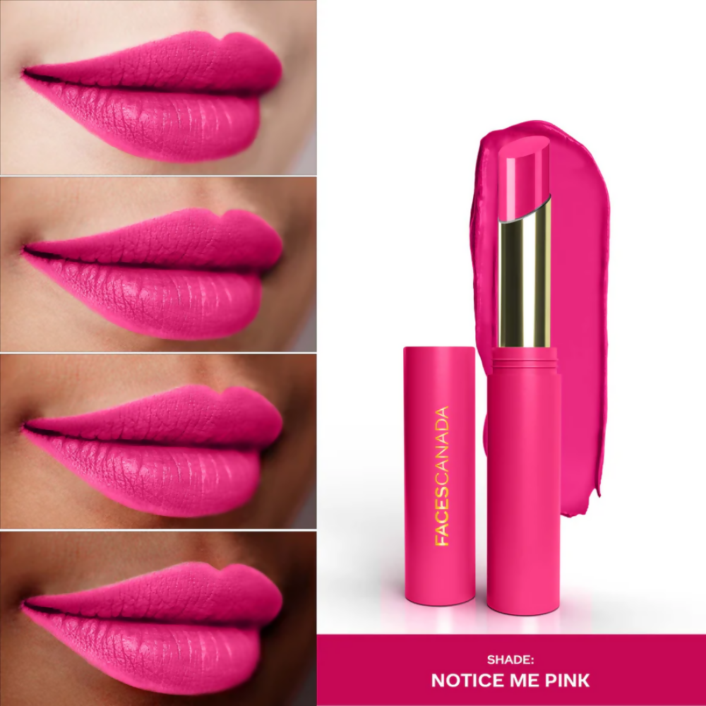 Faces Canada 3 in 1 LongStay Matte Lipstick - Notice Me Pink 06 | Grocsy