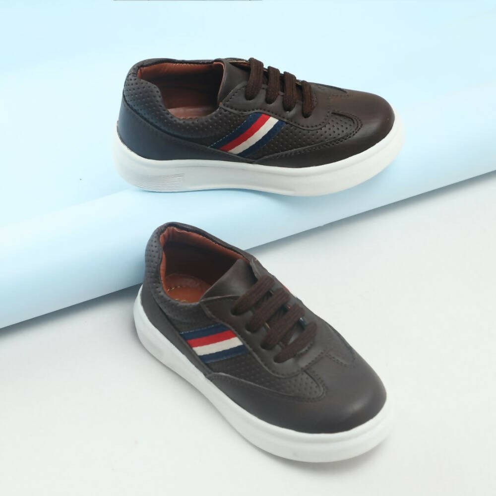 Tiny Bugs Boys Lace Up Casual Sheos - Dark Brown | Grocsy