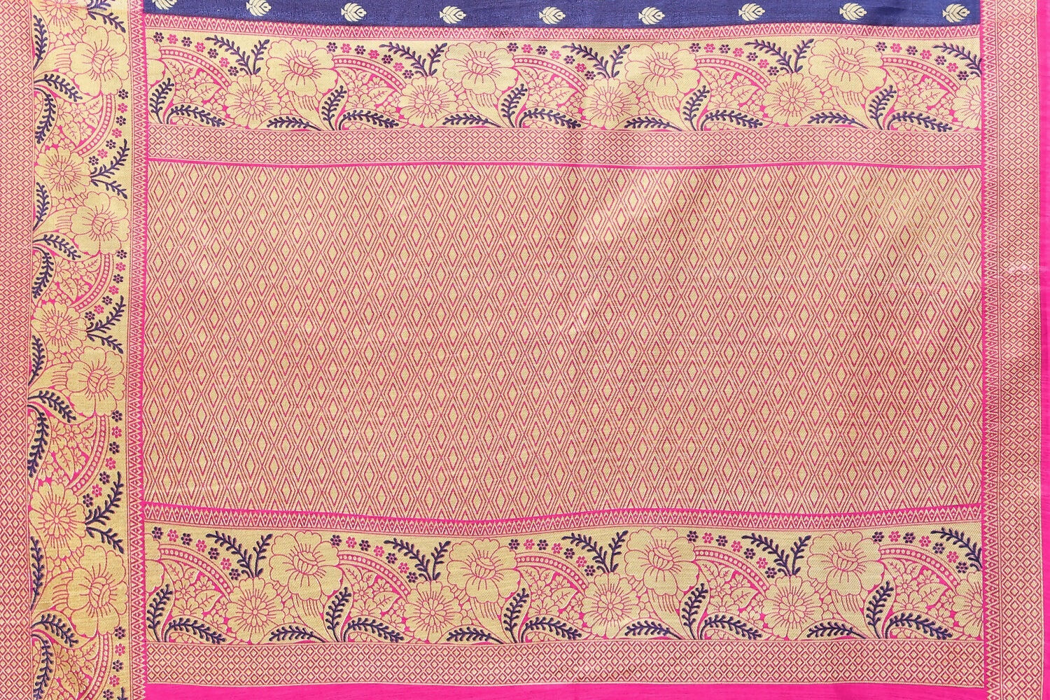 Vamika Navy Blue Printed Art Silk Saree | Grocsy