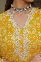 Aramya Straight Soft Cotton Geometric Print Women's Kurta - Yellow | Grocsy