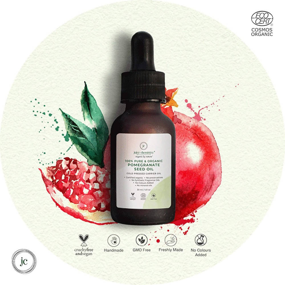 Juicy Chemistry Pure & Organic Pomegranate Seed Oil For Cold Pressed Carrier Oil | Grocsy