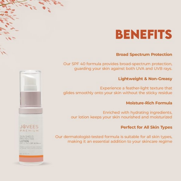 Jovees Premium Sun Shield Protective Lotion SPF 40 PA+++ | Grocsy
