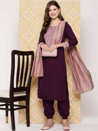 Ahalyaa Women's Traditional wear Kurta Set - Burgundy | Grocsy