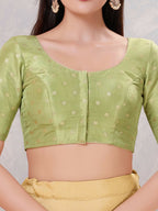 Joban Fashion Women Silk Pista-Green Stitched Blouse | Grocsy