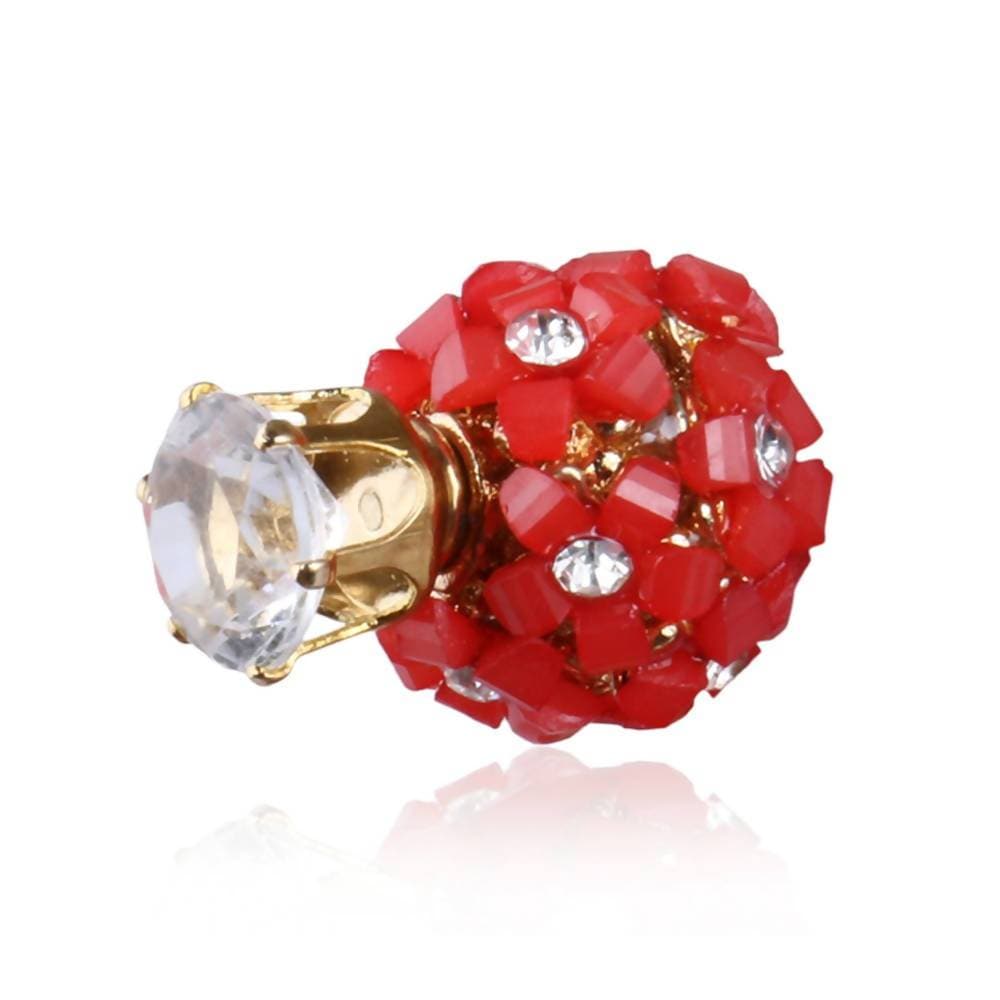 Trendoo Jewelry Gold-Polished Stylish Fancy Party Wear Red Studs | Grocsy