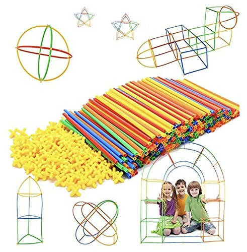 Kipa Children's Puzzle Straw Assembly, Educational Play and Learn Plastic Building Construction, Stitching Assembly Straw Build Blocks Creative Toy | Grocsy