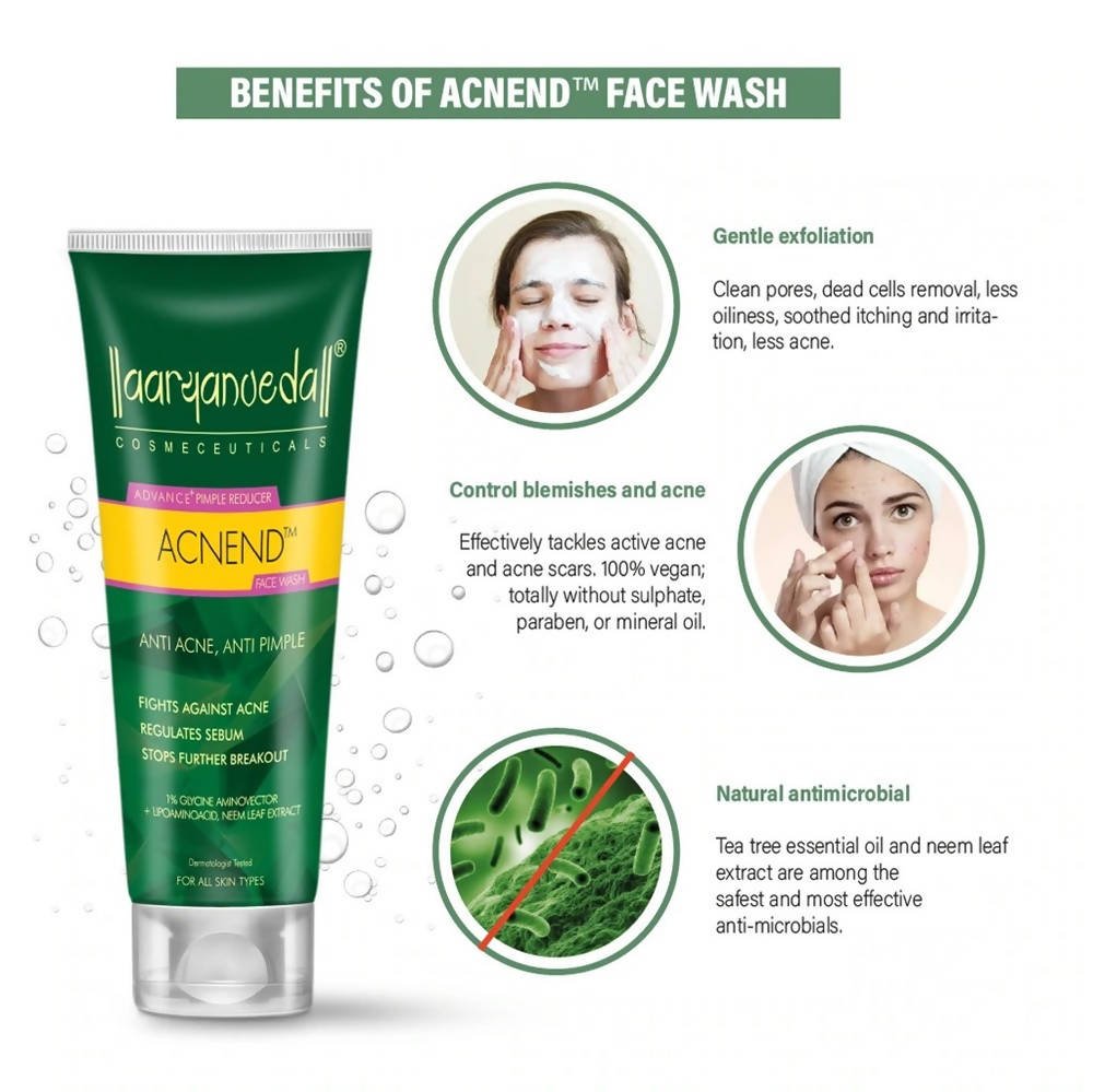 Aaryanveda Advance Pimple Reducer Acnend Face Wash | Grocsy