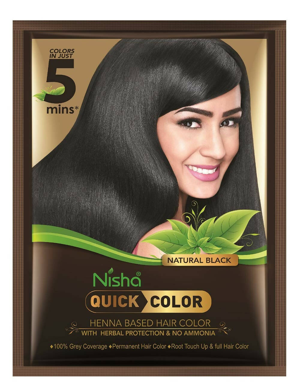 Nisha Henna Based Quick Hair Color Black | Grocsy