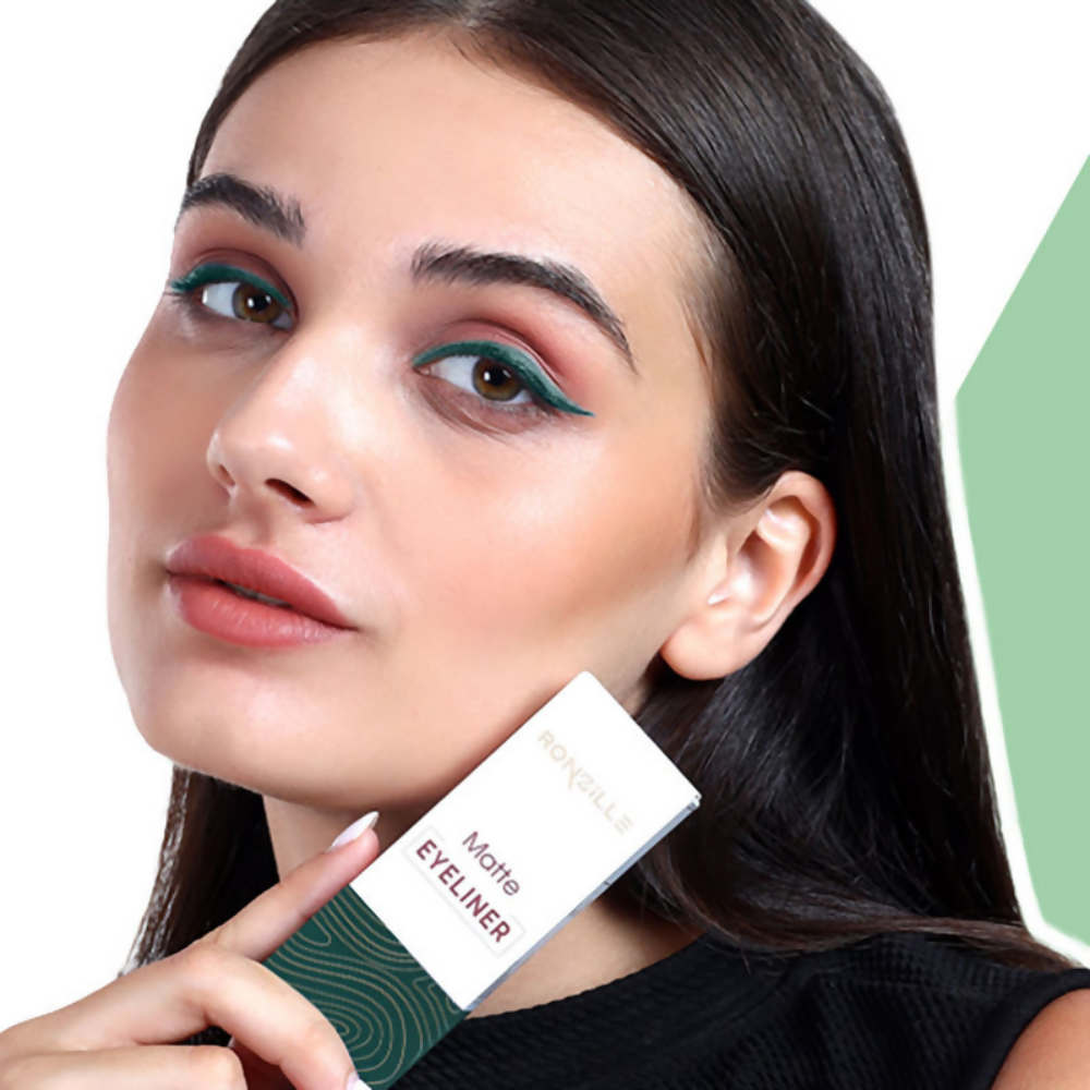 Ronzille Smudgeproof And Waterproof Liquid Matte Eyeliner - Green | Grocsy