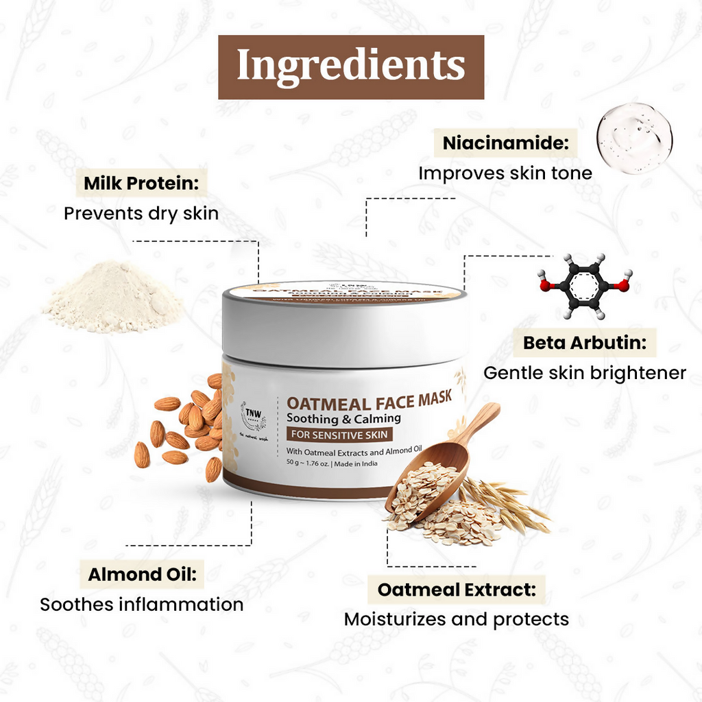 The Natural Wash Oatmeal Soothing & Calming Face Mask | Grocsy