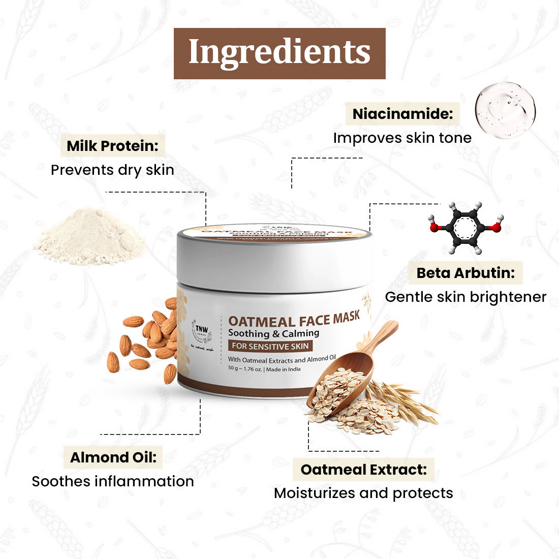 The Natural Wash Oatmeal Soothing & Calming Face Mask | Grocsy