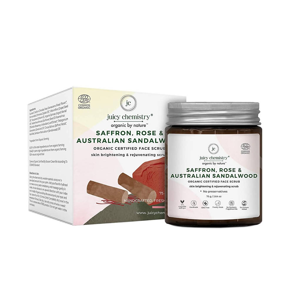 Juicy Chemistry Saffron, Rose & Australian Sandalwood Face Scrub | Grocsy