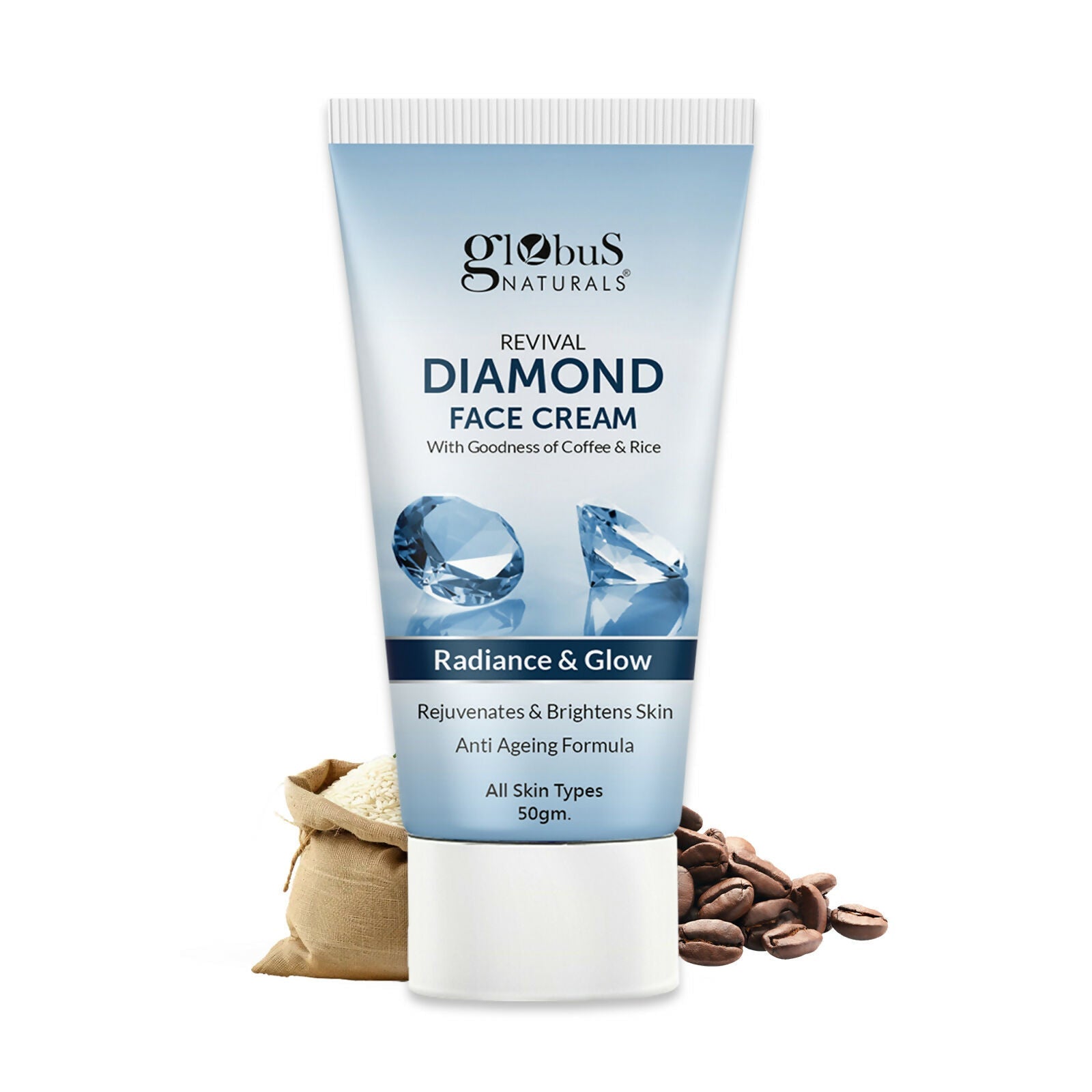 Globus Naturals Revival Diamond Face Cream, Suitable For All Skin Types | Grocsy