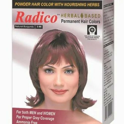 Radico Natural Herbal Based Permanent Hair Color - Burgundy | Grocsy