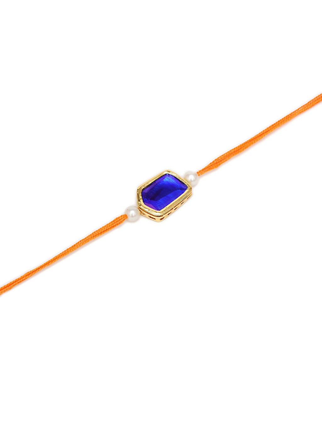 Designer kundan Rakhi - Ruby Raang | Grocsy