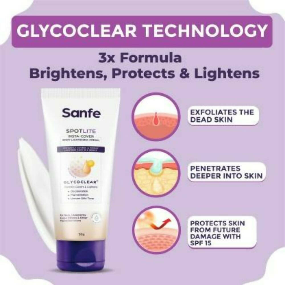 Sanfe Spotlite Insta-Cover Body Lightening Cream | Grocsy