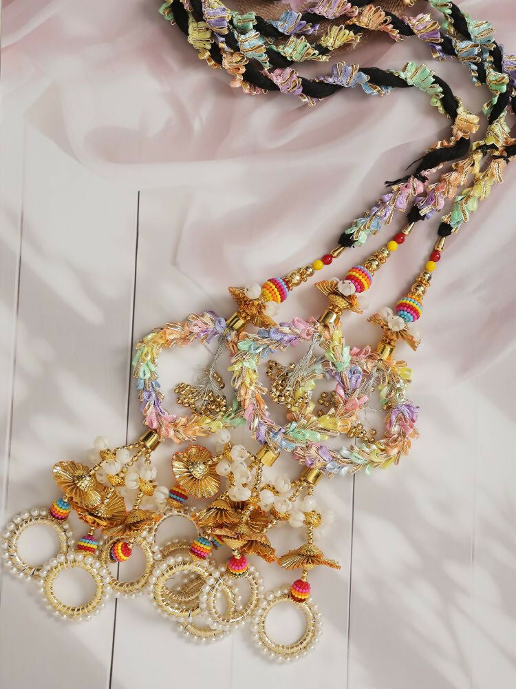 Ruby Raang Colorful Gota Pati Colorful Stones And Golden Stones Parandi | Grocsy