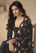 Anaita Black Chinon Readymade Suit with Embroidery Sequence Work | Grocsy