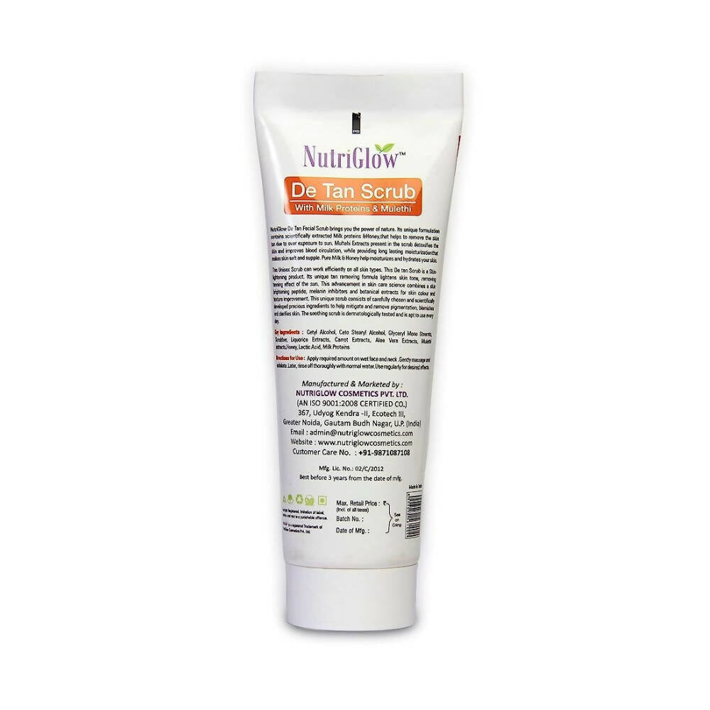 NutriGlow De Tan Scrub With Milk Protein & Mulethi | Grocsy