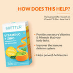 BBETTER Vitamin C and Zinc Tablets for Immunity & Skin Health | Grocsy